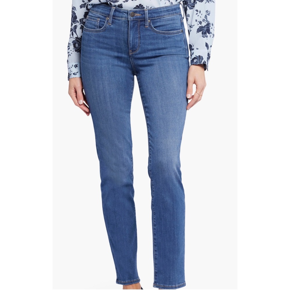 NYDJ Sheri Slim Straight Jeans Opera Blue Size 12 New With Tags